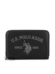 U.S. Polo Assn. Portfel WIUXT8414WVP Czarny. Czarne portfele U.S. Polo Assn., bez wzorów, z tworzywa sztucznego. Za 139.99 zł.