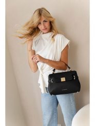 Lia Biassoni Skórzana torebka w kolorze czarnym - 30 x 22 x 10 cm rozmiar: onesize. Czarne torby na ramię Lia Biassoni, bez wzorów, z materiału, przez ramię, bez dodatków. Za 347.99 zł.