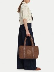 Beverly Hills Polo Club Torebka CWBEO-BHPC-L-007-10 Brązowy. Brązowe shopper Beverly Hills Polo Club, bez wzorów, ze skóry, bez dodatków. Za 179.99 zł.