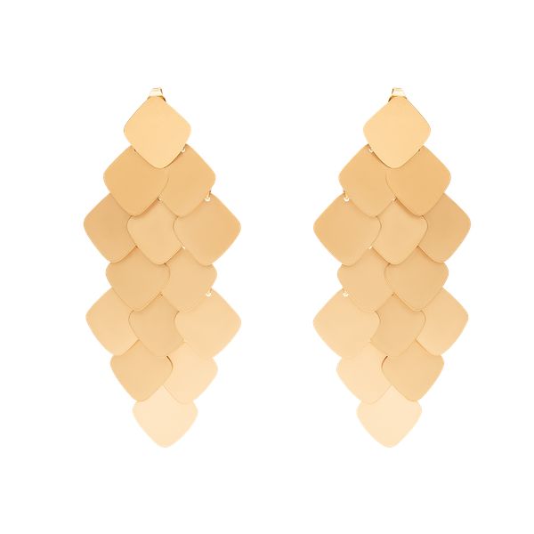 Kolczyki wiszące Snake XXL piaskowane, pozłacane. Żółte kolczyki Lilou, pozłacane. Za 369.00 zł.