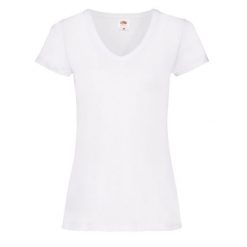 Koszulka Z Dekoltem W Szpic Dla Kobiet. Białe bluzki FRUIT OF THE LOOM, l, bez wzorów, sportowe, bez kołnierzyka, bez ramiączek. Za 29.99 zł.