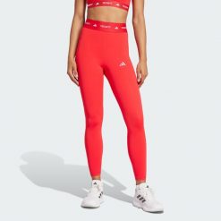Legginsy TECHFIT 7/8. Czerwone legginsy Adidas, m, bez wzorów, z materiału. W wyprzedaży za 99.50 zł.