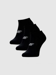 4F Skarpetki casual stopki (3-pack) damskie - czarne 39-42. Czarne skarpety 4f, bez wzorów, z bawełny. Za 44.99 zł.