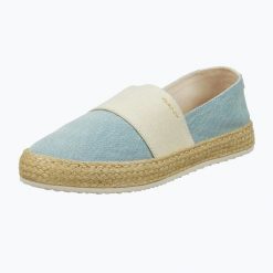 Espadryle damskie GANT Raffiaville. Niebieskie espadryle GANT, bez wzorów, z materiału, bez obcasa, bez zapięcia. Za 269.99 zł.