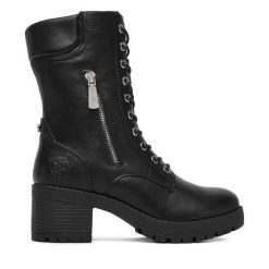 Trzewiki Beverly Hills Polo Club. Czarne botki Beverly Hills Polo Club, bez wzorów, bez obcasa, na słupku, bez zapięcia. Za 319.99 zł.