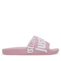 Klapki Just Cavalli. Czerwone klapki Just Cavalli, bez wzorów, bez obcasa. Za 249.99 zł.
