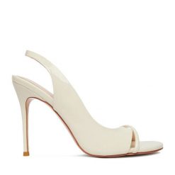 Sandały Eva Minge. Białe sandały Eva Minge, bez wzorów, bez obcasa, na szpilce, bez zapięcia. Za 449.99 zł.