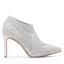Półbuty Nine West. Szare czółenka Nine West, bez wzorów, bez obcasa, na obcasie, bez zapięcia. Za 299.99 zł.