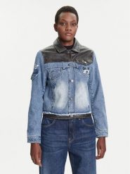 Desigual Kurtka jeansowa Contrast Mickey 25WWED16 Niebieski Regular Fit. Niebieskie kurtki Desigual, l, bez wzorów, z bawełny, bez kaptura. Za 749.99 zł.