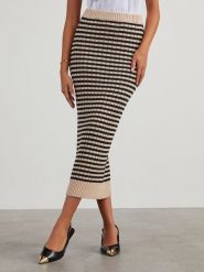 Milan Kiss Spódnica w kolorze beżowo-czarnym rozmiar: M. Brązowe spódnice Milan Kiss, m, bez wzorów, maxi. Za 126.99 zł.