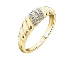 Pierścionek z żółtego złota z diamentami - 0,06 ct - próba 585. Żółte pierścionki Apart, z diamentem, złote. Za 2,759.00 zł.