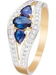 CARATELLI Złoty pierścionek "Westeros" z diamentami i szafirami rozmiar: 60. Niebieskie pierścionki CARATELLI, z diamentem, złote. Za 1,336.63 zł.