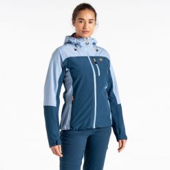 Kurtka przeciwdeszczowa damska Mountain Series. Fioletowe kurtki sportowe Dare 2b, bez wzorów, z materiału, bez kaptura, trekkingowe. W wyprzedaży za 559.99 zł.