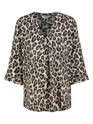 Sublevel Bluzka w kolorze beżowo-czarnym rozmiar: M. Brązowe bluzki Sublevel, m, bez wzorów, z wiskozy, bez kołnierzyka, bez ramiączek. Za 65.69 zł.