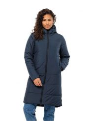 Jack Wolfskin Płaszcz pikowany "Deutzer" w kolorze granatowym rozmiar: M. Niebieskie płaszcze Jack Wolfskin, m, bez wzorów, z materiału, bez kaptura. Za 330.20 zł.