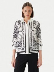 Morgan Koszula 261-CFOULAR Biały Regular Fit. Białe koszule Morgan, bez wzorów, z syntetyku, bez kołnierzyka, bez ramiączek. Za 279.99 zł.