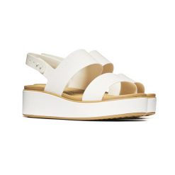 Damskie sandały Crocs BROOKLYN MATTE WRAP LOW WEDGE W 211802-00O 4. Białe sandały Crocs, bez wzorów, z materiału, z okrągłym noskiem, bez obcasa, na koturnie, bez zapięcia. Za 259.00 zł.