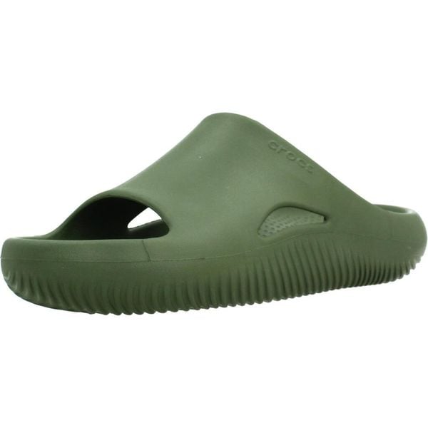 Sandały CROCS MELLOW RECOVERY SLIDE Zielony. Zielone sandały Crocs, bez wzorów, z materiału, bez obcasa, bez zapięcia. Za 179.00 zł.