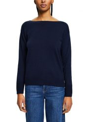 ESPRIT Sweter w kolorze granatowym rozmiar: XS. Niebieskie swetry Esprit, xs, bez wzorów, z bawełny, bez ramiączek. Za 96.60 zł.