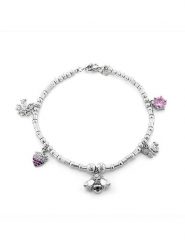 CHARM'S Srebrna bransoletka z zawieszką rozmiar: onesize. Różowe bransoletki CHARM'S, z cyrkonią, srebrne. Za 337.95 zł.