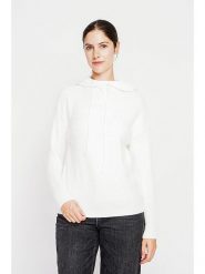 ASSUILI Sweter w kolorze białym rozmiar: 42. Białe swetry Assuili, bez wzorów, ze splotem, bez ramiączek. Za 130.99 zł.