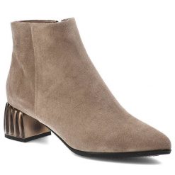 Beżowe Botki Espirito Damskie Modne Buty Na Obcasie. Brązowe botki Espirito, bez wzorów, bez obcasa, na obcasie, bez zapięcia. Za 369.00 zł.