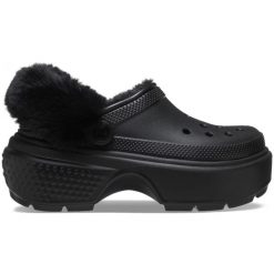 Kapcie Crocs Stomp Unisex Czarne. Czarne obuwie domowe Crocs, bez wzorów, bez zapięcia. W wyprzedaży za 305.15 zł.