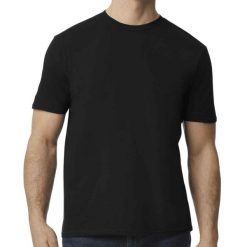Koszulka Softstyle EZ Unisex Dla Dorosłych. Czarne bluzki GILDAN, xl, bez wzorów, sportowe, bez kołnierzyka, bez ramiączek. Za 37.99 zł.