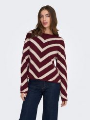 ONLY Sweter w kolorze bordowo-jasnoróżowym rozmiar: S. Czerwone swetry Only, s, bez wzorów, bez ramiączek. Za 110.04 zł.