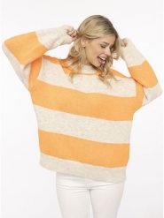 Zwillingsherz Sweter w kolorze beżowo-pomarańczowym rozmiar: S/M. Brązowe swetry Zwillingsherz, m, bez wzorów, bez ramiączek. Za 148.95 zł.
