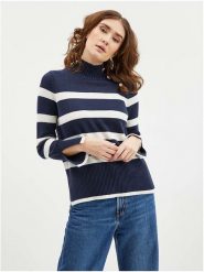 Orsay Sweter w kolorze granatowo-białym rozmiar: M. Niebieskie swetry Orsay, m, bez wzorów, bez ramiączek. Za 125.25 zł.