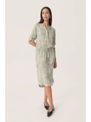 Soaked in Luxury Sukienka w kolorze beżowym rozmiar: XL. Brązowe sukienki Soaked in Luxury, xl, bez wzorów, z wiskozy, bez kołnierzyka, bez ramiączek, midi. Za 130.99 zł.