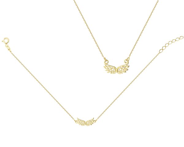 Złota bransoletka i naszyjnik - komplet - skrzydła. Żółte naszyjniki Apart, złote. W wyprzedaży za 748.30 zł.