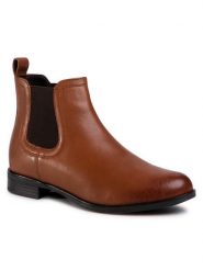 Lasocki Sztyblety EST-PETRA-10 Brązowy. Brązowe botki Lasocki, bez wzorów, ze skóry, bez obcasa, na płaskiej podeszwie, bez zapięcia. Za 102.99 zł.