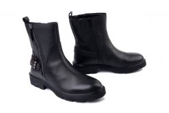 TAMARIS 1-25421-45 001 M2542145 black, botki damskie. Czarne botki Tamaris, bez wzorów, z polaru, bez obcasa, na obcasie, bez zapięcia. Za 399.90 zł.