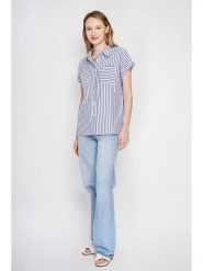 Le Jardin du Lin Bluzka w kolorze niebieskim rozmiar: 38. Niebieskie bluzki Le jardin du lin, bez wzorów, bez kołnierzyka, bez ramiączek. Za 100.99 zł.