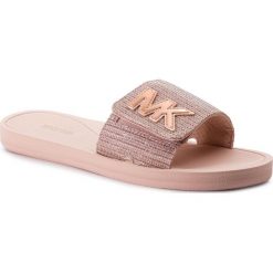 Klapki MICHAEL MICHAEL KORS - Mk Slide 40T8MKFA3D Ivry/Gl/Rsgl. Czerwone klapki MICHAEL Michael Kors, bez wzorów, z materiału, bez obcasa. W wyprzedaży za 209.00 zł.