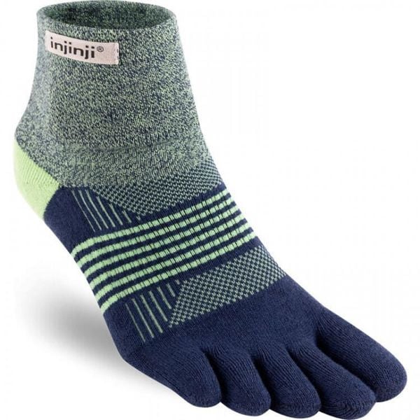 Skarpety trailowe damskie Injinji Mini-Crew. Niebieskie skarpety Injinji, bez wzorów. Za 102.80 zł.