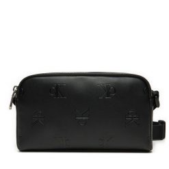 Torebka Calvin Klein Jeans. Czarne listonoszki Calvin Klein Jeans, bez wzorów, z jeansu, bez dodatków. Za 189.99 zł.
