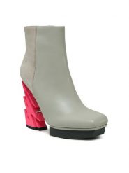 United Nude Botki Glam Square 1075079816 Biały. Białe botki United Nude, bez wzorów, ze skóry, bez obcasa, na słupku, bez zapięcia. Za 3,269.00 zł.