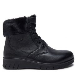 Botki Caprice. Czarne botki Caprice, bez wzorów, bez obcasa, na płaskiej podeszwie, bez zapięcia. Za 549.99 zł.