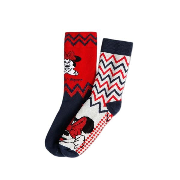 Skarpetki damskie Disney Minnie ZigZag (x6). Niebieskie skarpety Disney, bez wzorów, z bawełny. Za 283.50 zł.