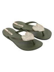 Ipanema Japonki w kolorze khaki rozmiar: 40. Brązowe klapki Ipanema, z aplikacjami, z tworzywa sztucznego, z otwartym noskiem, bez obcasa. Za 65.38 zł.