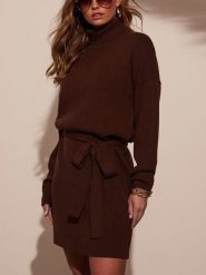 LA Angels Sukienka w kolorze brązowym rozmiar: S. Brązowe sukienki LA Angels, s, bez wzorów, ze splotem, bez kołnierzyka, bez ramiączek, mini. Za 161.73 zł.