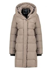 Geographical Norway Płaszcz zimowy "Djamilalimo" w kolorze szarobrązowym rozmiar: XL. Brązowe płaszcze Geographical Norway, na zimę, xl, bez wzorów, z puchu, bez kaptura. Za 413.35 zł.