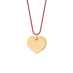Naszyjnik z pozłacanym sercem na grubym czerwonym sznurku premium. Czerwone naszyjniki Lilou, pozłacane. Za 168.00 zł.