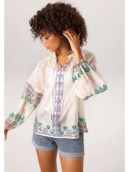 Aniston Bluzka w kolorze kremowym rozmiar: 42. Brązowe bluzki Aniston, bez wzorów, bez kołnierzyka, bez ramiączek. Za 173.99 zł.