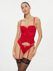 Hunkemöller Biustonosz top Mariah Bustier 203565 Czerwony. Czerwone biustonosze Hunkemöller, bez wzorów, z syntetyku, bez kołnierzyka, bez ramiączek. Za 149.99 zł.