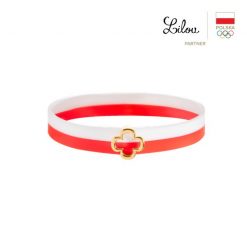 Amulet Olimpijski z koniczyną, 18,5 cm. Białe bransoletki Lilou, pozłacane. Za 139.00 zł.