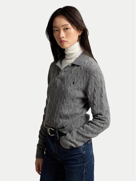Polo Ralph Lauren Sweter 211972132500 Szary Regular Fit. Szare swetry Polo Ralph Lauren, xs, bez wzorów, z wełny, bez ramiączek. Za 1,199.00 zł.
